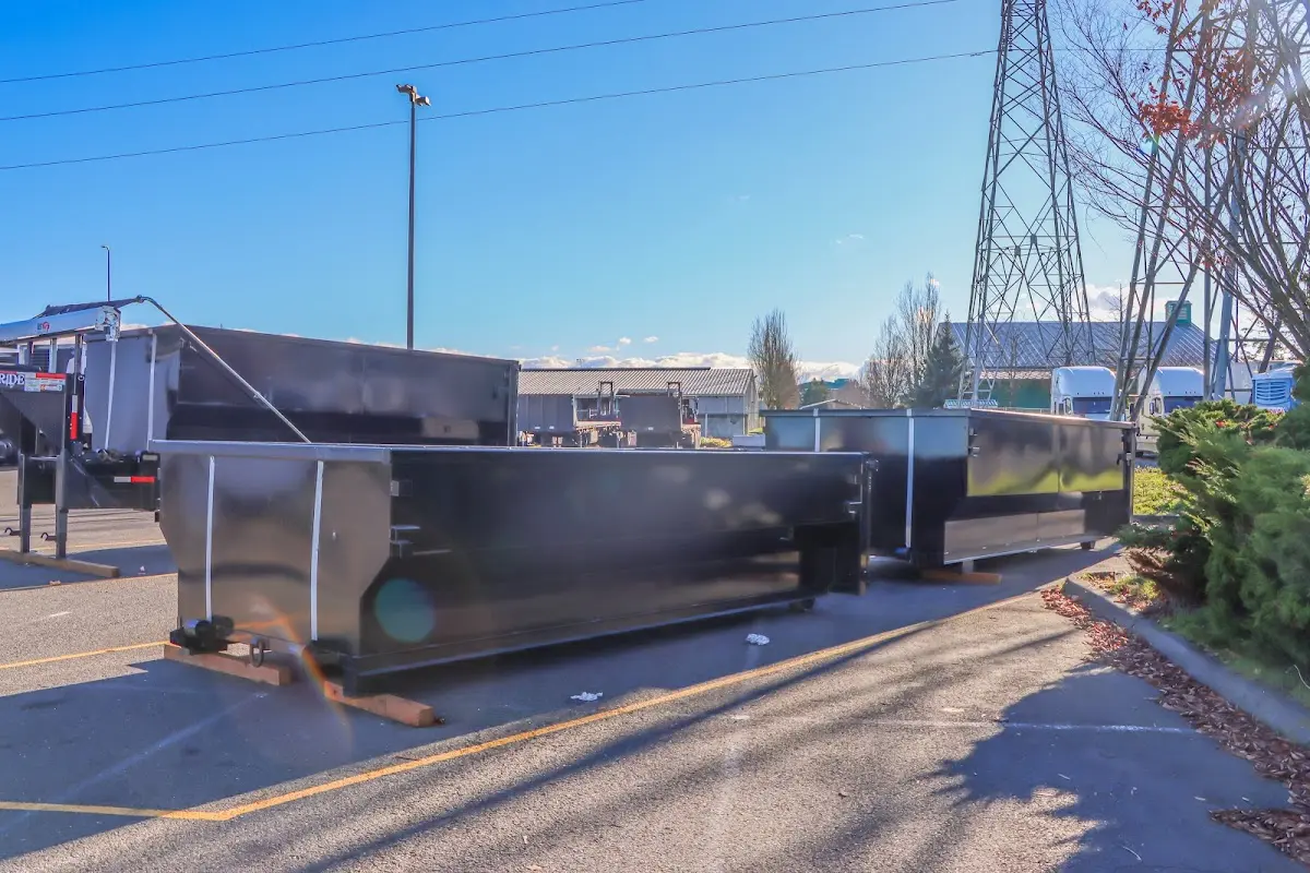 Roll-off dumpster ready for waste disposal at job site for Construction Dumpster Rental in Pleasant View